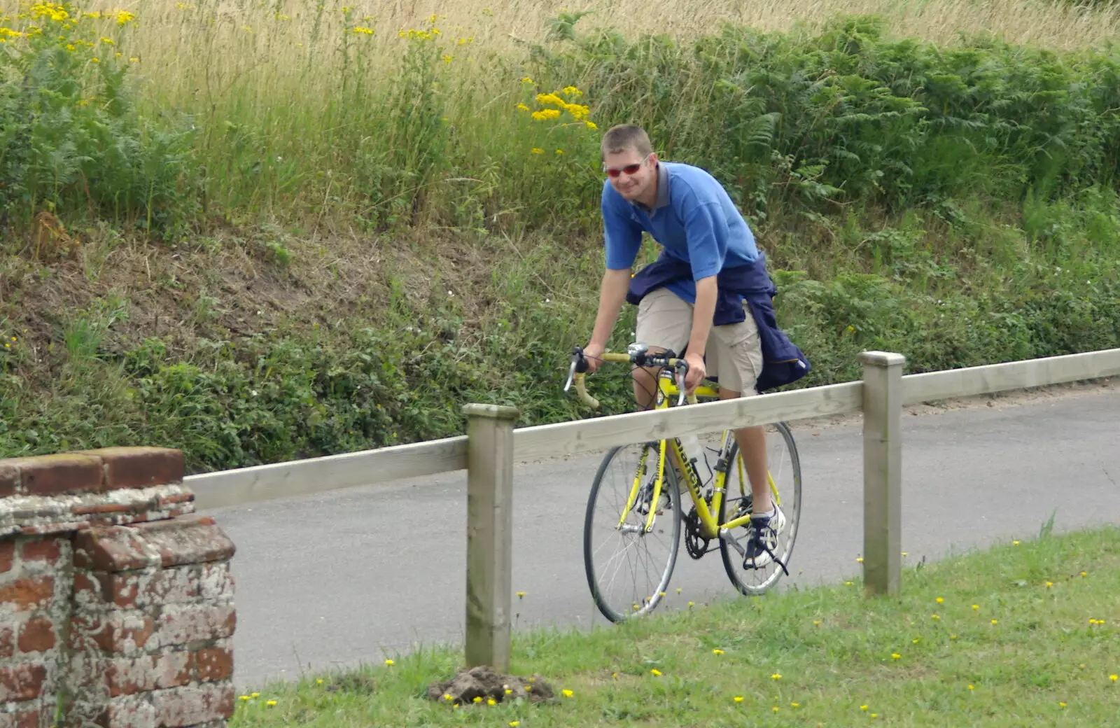 The Boy Phil on his bike, from The BSCC Charity Bike Ride, Walberswick, Suffolk - 9th July 2005