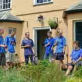 We stand around in what looks like set-aside, The BSCC Charity Bike Ride, Walberswick, Suffolk - 9th July 2005