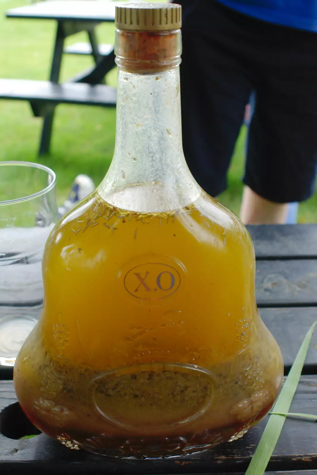 Salad dressing in a fancy brandy bottle, from The BSCC Charity Bike Ride, Walberswick, Suffolk - 9th July 2005