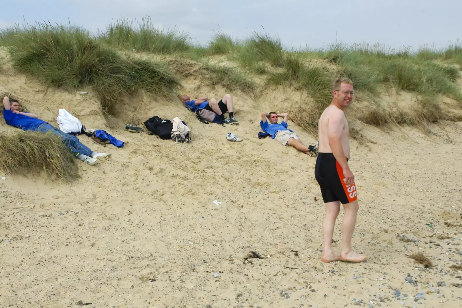 Marc on the beach, from The BSCC Charity Bike Ride, Walberswick, Suffolk - 9th July 2005