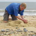Bill makes a sandcastle, The BSCC Charity Bike Ride, Walberswick, Suffolk - 9th July 2005