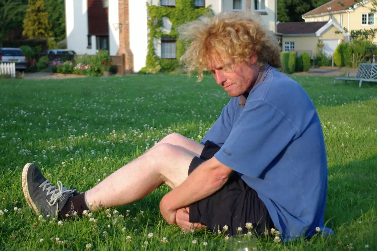 Wavy sits on the grass, from The BSCC Charity Bike Ride, Walberswick, Suffolk - 9th July 2005