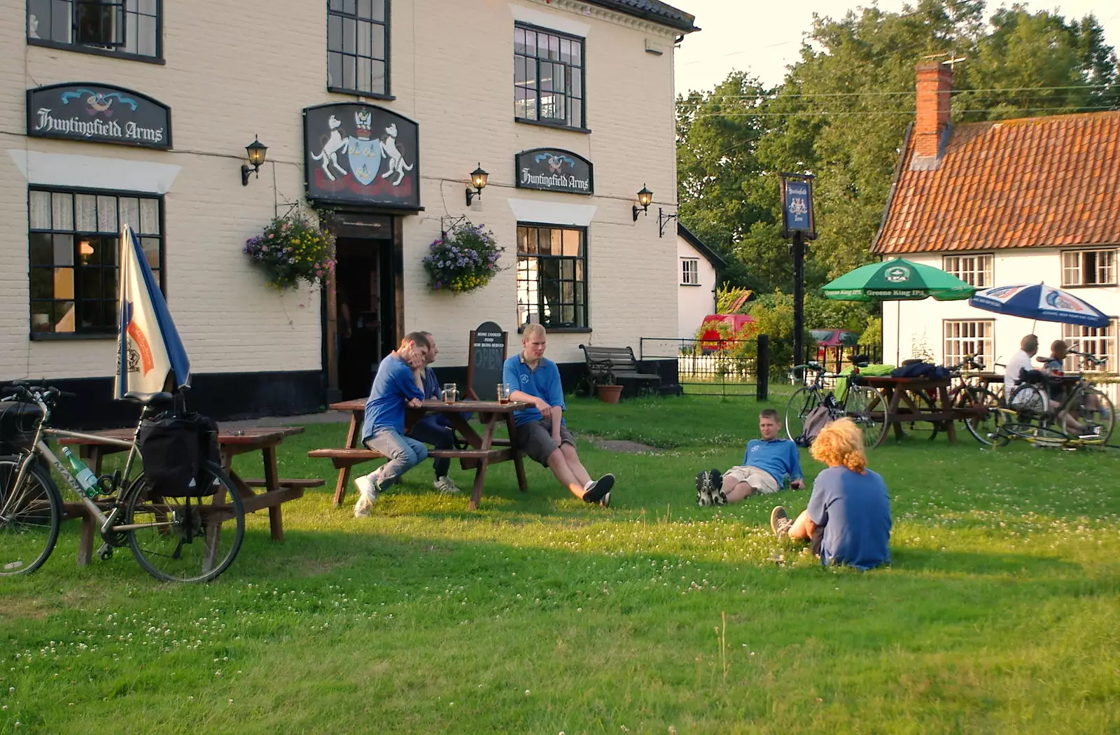 Outside the Huntingfield Arms, from The BSCC Charity Bike Ride, Walberswick, Suffolk - 9th July 2005