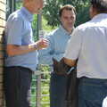 Steve, Dan and Bill, Steve Ives' Leaving Lunch, Science Park, Cambridge - 11th July 2005