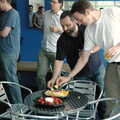 Craig and Stef dig in, Steve Ives' Leaving Lunch, Science Park, Cambridge - 11th July 2005