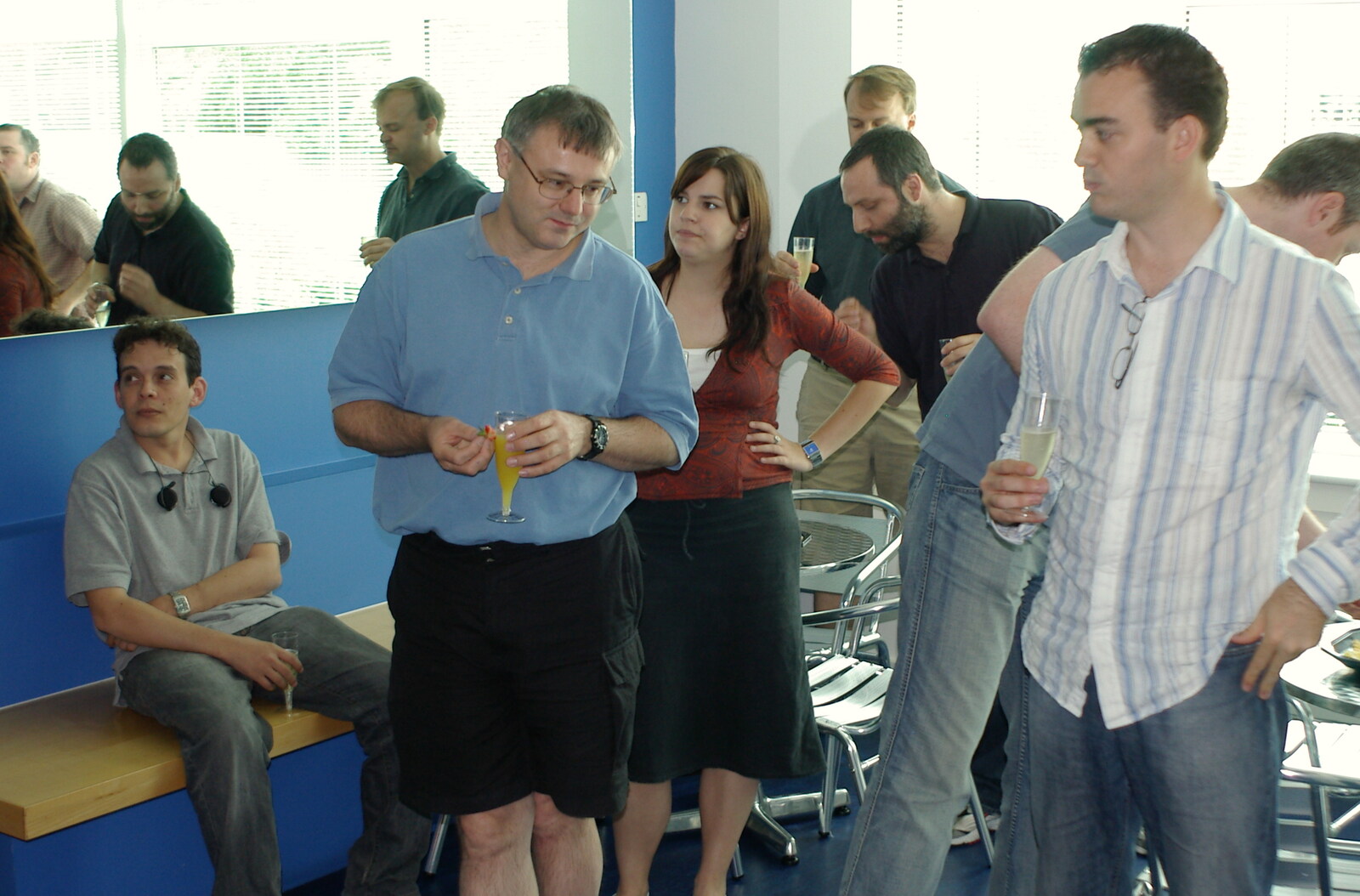 The Trigenix/Qualcomm gang from Steve Ives' Leaving Lunch, Science Park, Cambridge - 11th July 2005