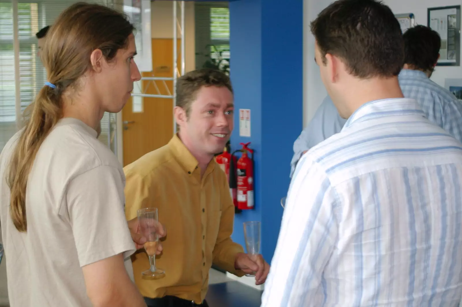 Nick gets animated, from Steve Ives' Leaving Lunch, Science Park, Cambridge - 11th July 2005