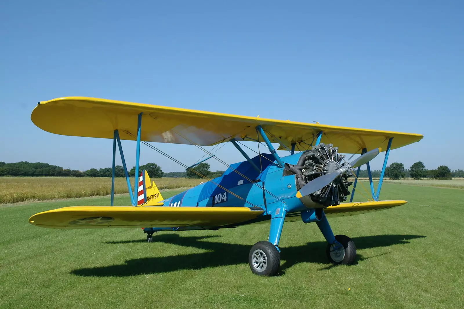 Maurice's Boeing Stearman, from A Day With Janie the P-51D Mustang, Hardwick Airfield, Norfolk - 17th July 2005