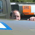 A Day With Janie the P-51D Mustang, Hardwick Airfield, Norfolk - 17th July 2005, It's DH's turn to peer over the wing