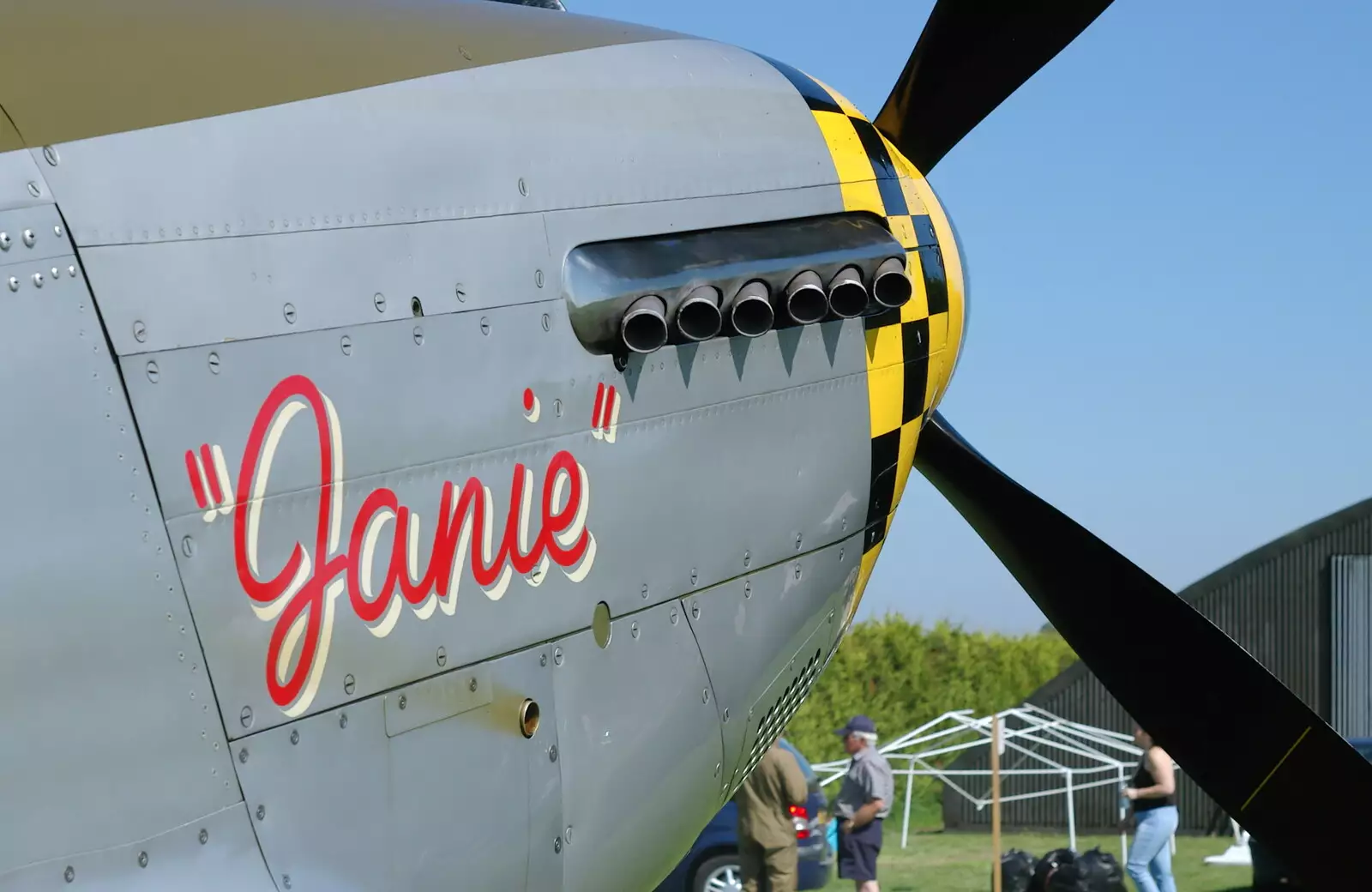 Janie's nose, from A Day With Janie the P-51D Mustang, Hardwick Airfield, Norfolk - 17th July 2005