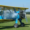 The 9-cylinnder radial fires up on the Stearman, A Day With Janie the P-51D Mustang, Hardwick Airfield, Norfolk - 17th July 2005