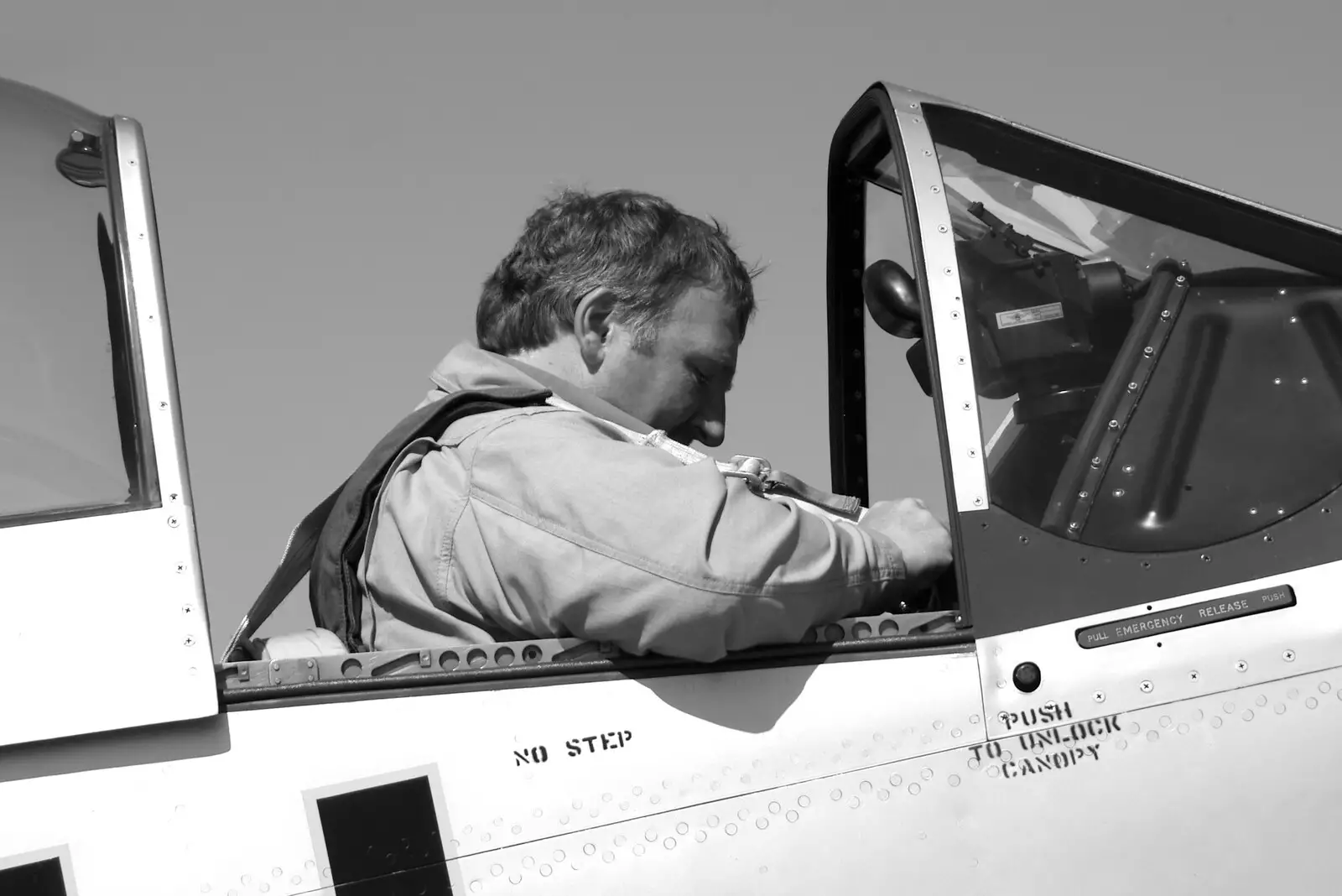 Maurice in Janie, from A Day With Janie the P-51D Mustang, Hardwick Airfield, Norfolk - 17th July 2005