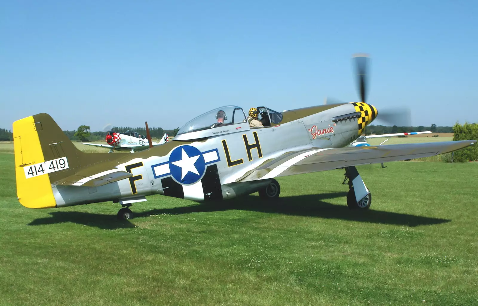 The propwash and noise are incredible, from A Day With Janie the P-51D Mustang, Hardwick Airfield, Norfolk - 17th July 2005