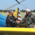 A Day With Janie the P-51D Mustang, Hardwick Airfield, Norfolk - 17th July 2005, The Stearman pilot gets a handshake