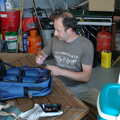 A Day With Janie the P-51D Mustang, Hardwick Airfield, Norfolk - 17th July 2005, DH checks his picnic backpack out