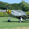 414419 Janie lands, A Day With Janie the P-51D Mustang, Hardwick Airfield, Norfolk - 17th July 2005