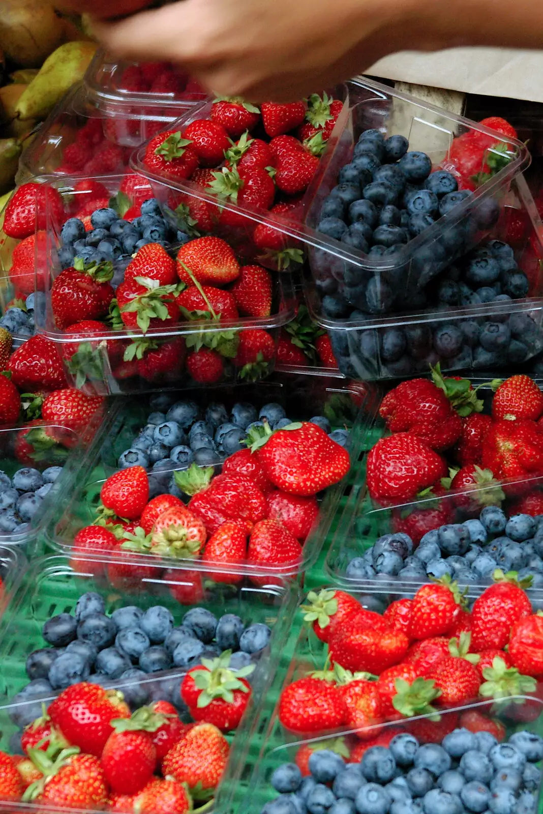 Strawberries and blueberries, from Borough Market and North Clapham Tapas, London - 23rd July 2005