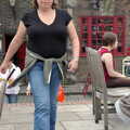 Sis strides purposefully back from the pub, Borough Market and North Clapham Tapas, London - 23rd July 2005