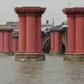 Old bridge supports near Waterloo Bridge, Borough Market and North Clapham Tapas, London - 23rd July 2005