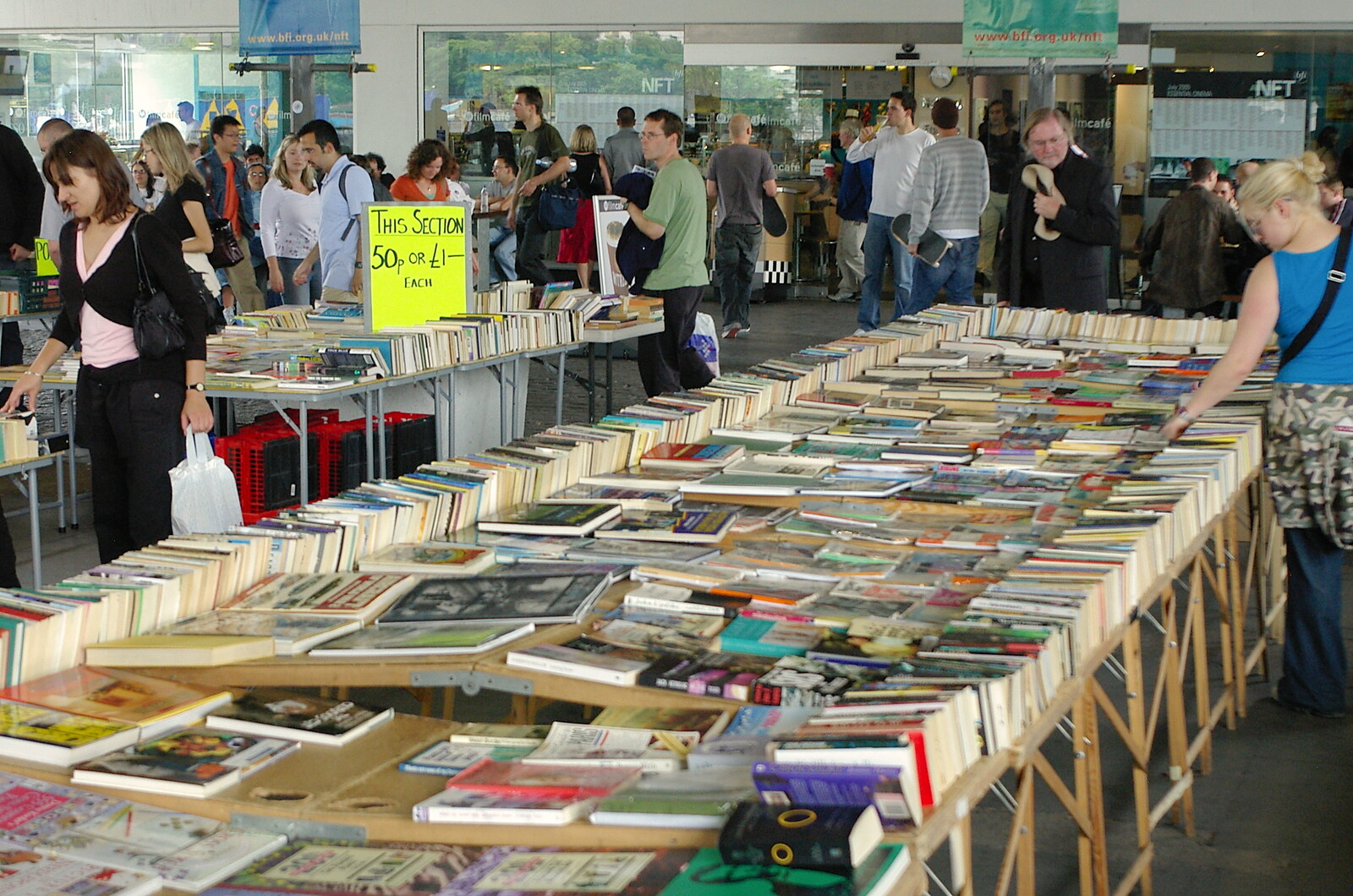 A second-hand book fair under Waterloo Bridge from Borough Market and North Clapham Tapas, London - 23rd July 2005