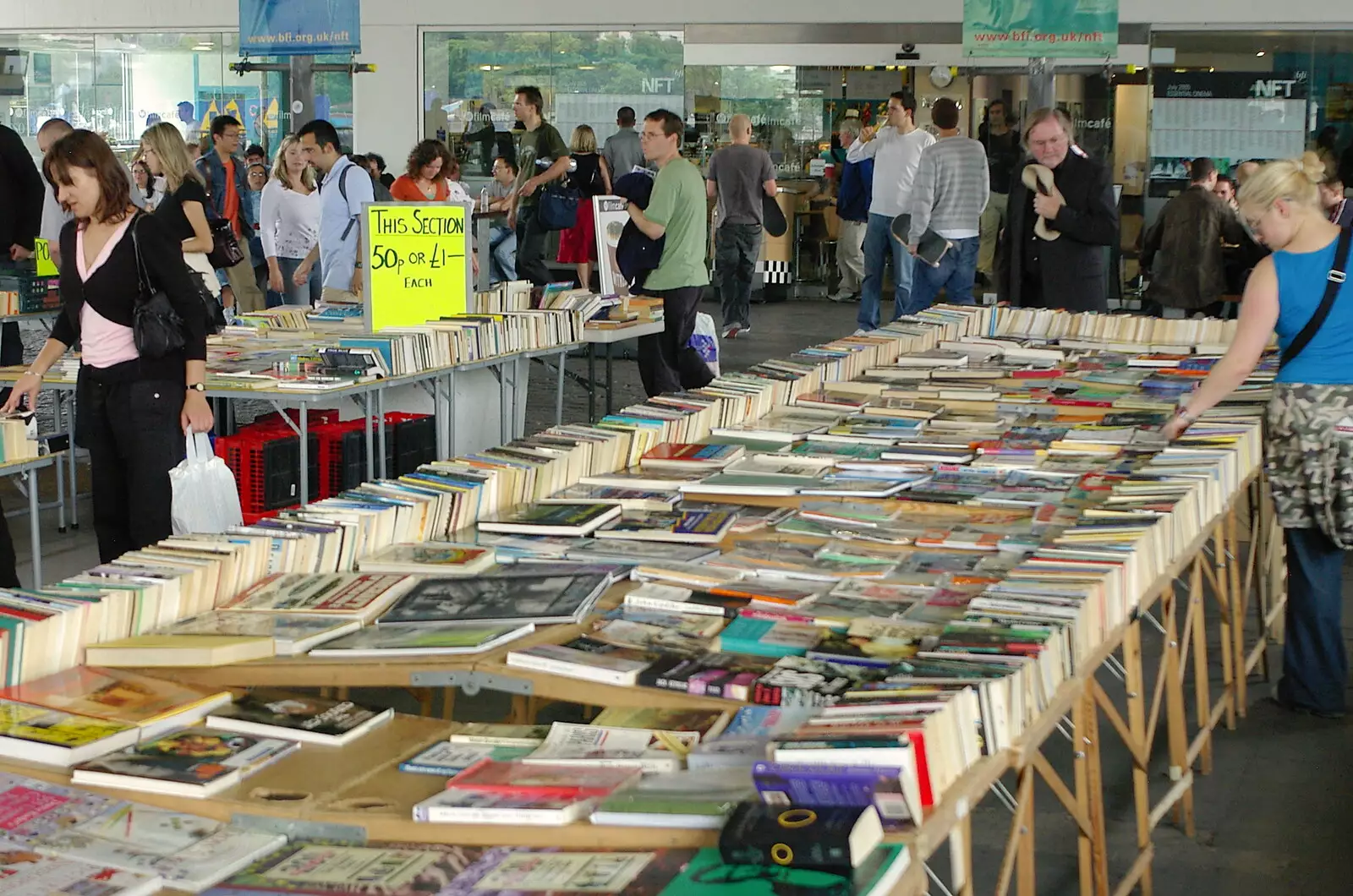 A second-hand book fair under Waterloo Bridge, from Borough Market and North Clapham Tapas, London - 23rd July 2005