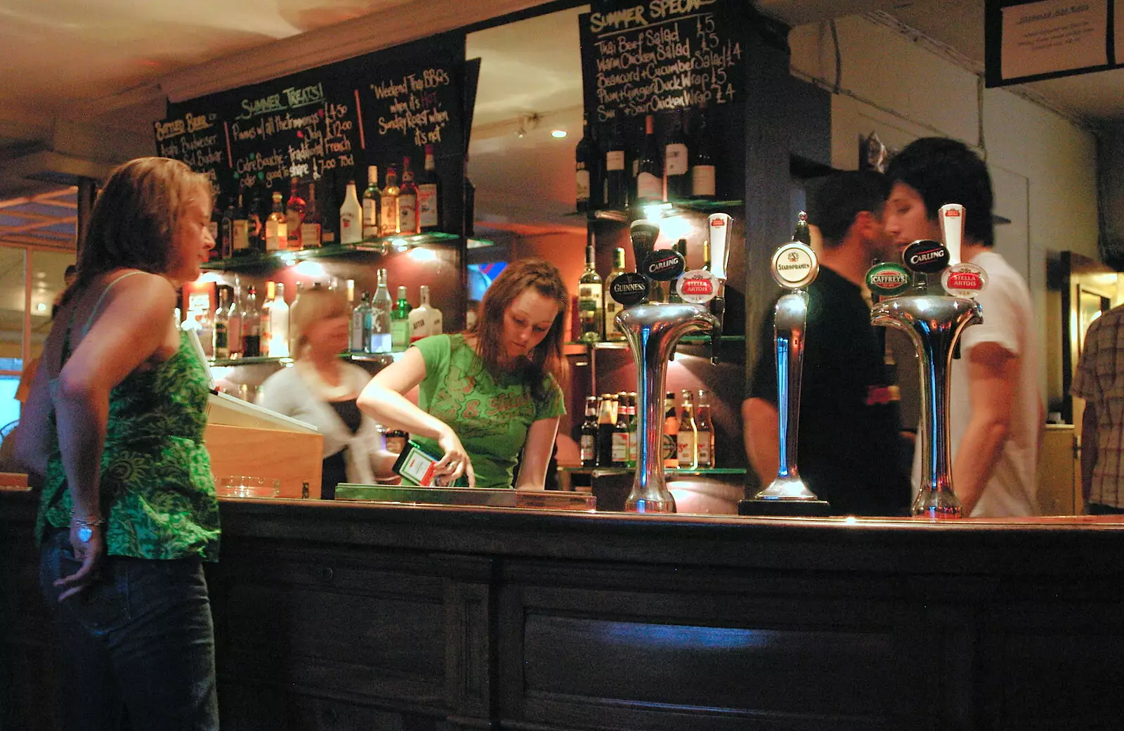 At the bar, from Borough Market and North Clapham Tapas, London - 23rd July 2005