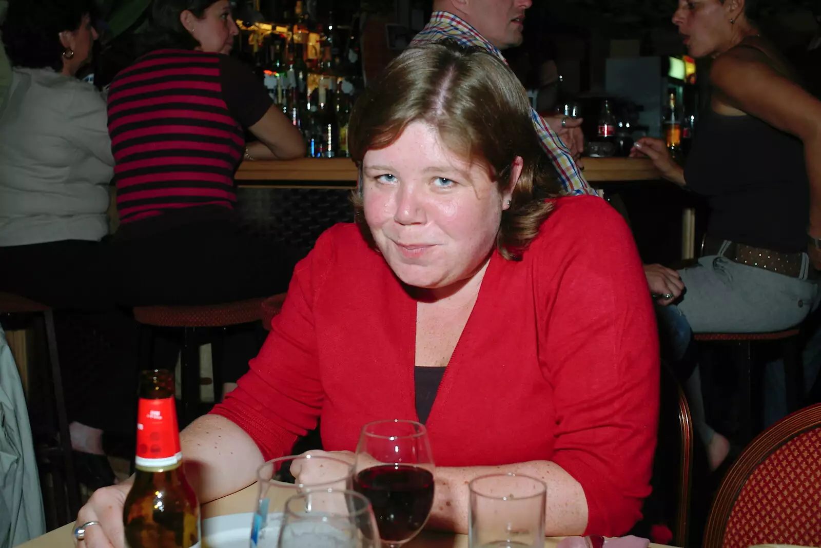 Sis looks up, from Borough Market and North Clapham Tapas, London - 23rd July 2005