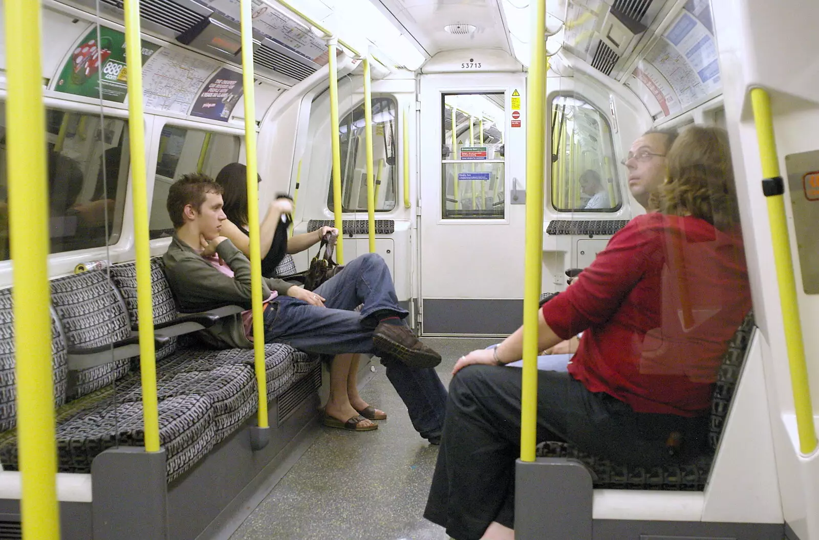 Late-night tube, from Borough Market and North Clapham Tapas, London - 23rd July 2005