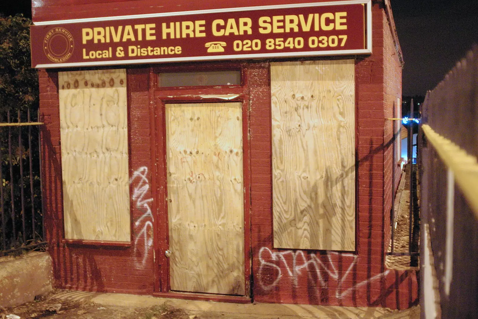 Morden dereliction by night, from Borough Market and North Clapham Tapas, London - 23rd July 2005