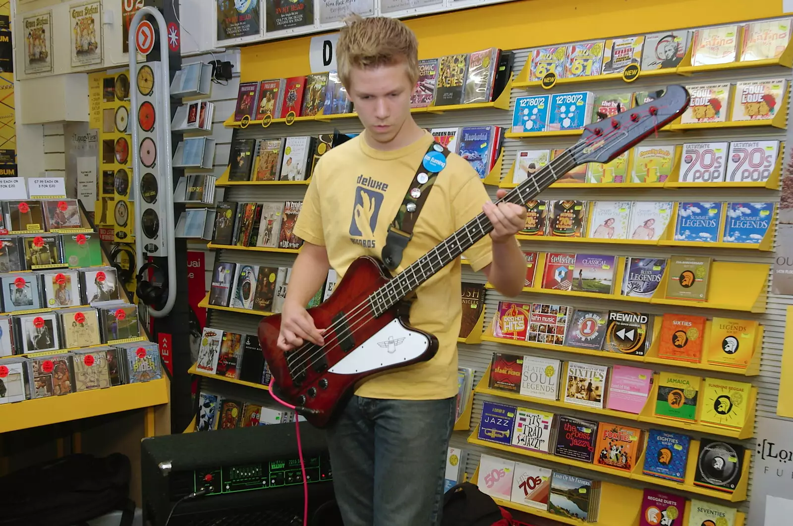 Rory Hill on Bass, from Richard Panton's Van and Alex Hill at Revolution Records, Diss and Cambridge - 29th July 2005