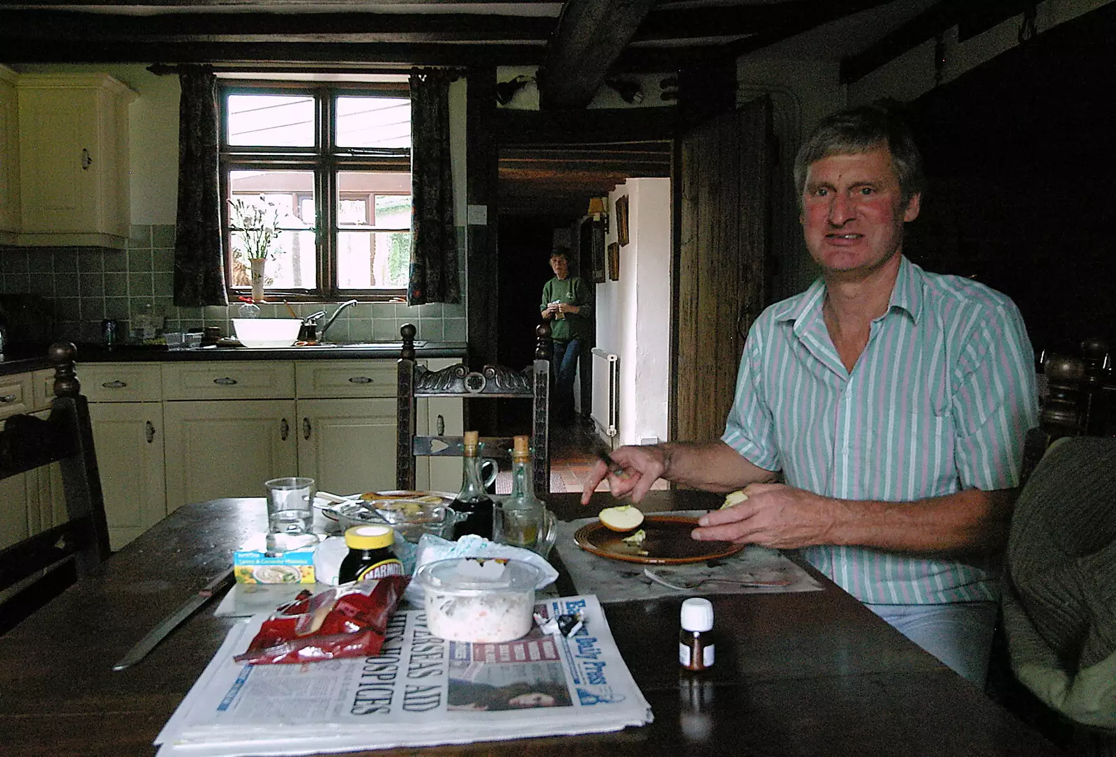 Geoff in the kitchen, from The BBS, and the Big Skies of East Anglia, Diss and Hunston, Norfolk and Suffolk - 6th August 2005