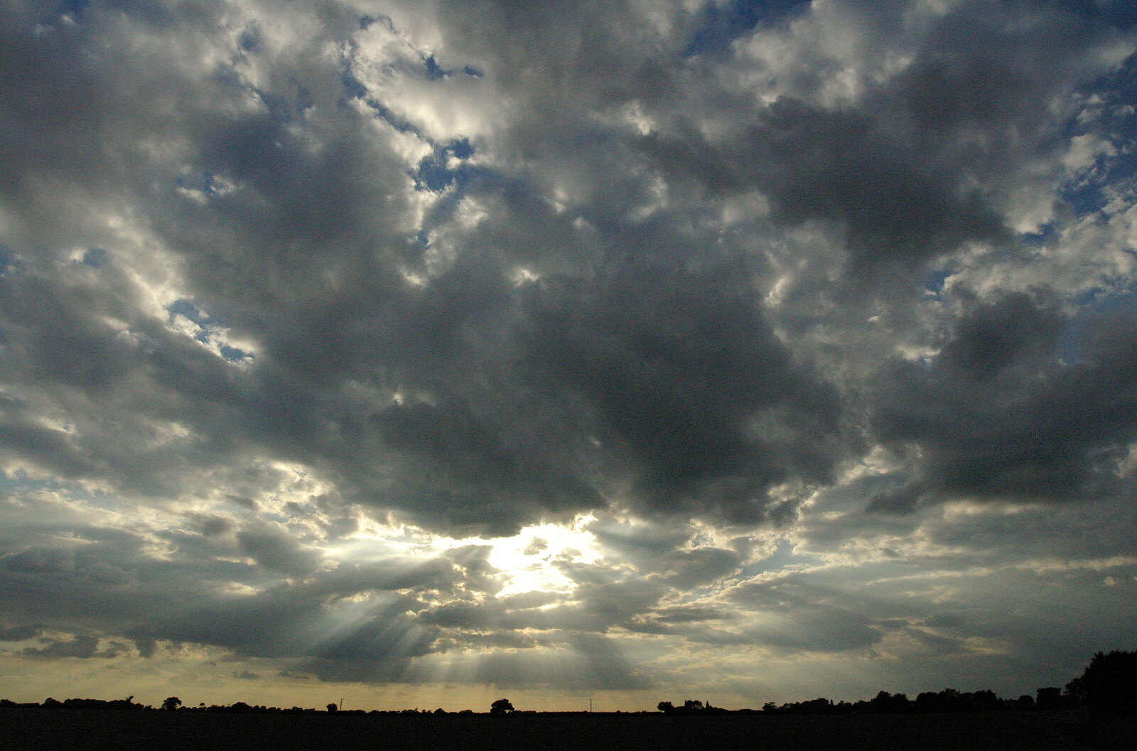 Crepuscular rays on the way to Banham from The BBS, and the Big Skies of East Anglia, Diss and Hunston, Norfolk and Suffolk - 6th August 2005