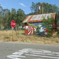 The patriotic shed, and a stop sign, Route 78: A Drive Around the San Diego Mountains, California, US - 9th August 2005