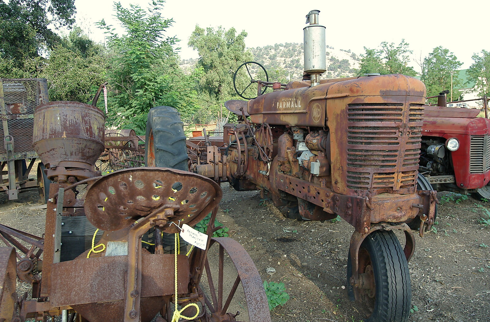 Rusting farm machinery, with a Farmall tractor from Route 78: A Drive Around the San Diego Mountains, California, US - 9th August 2005