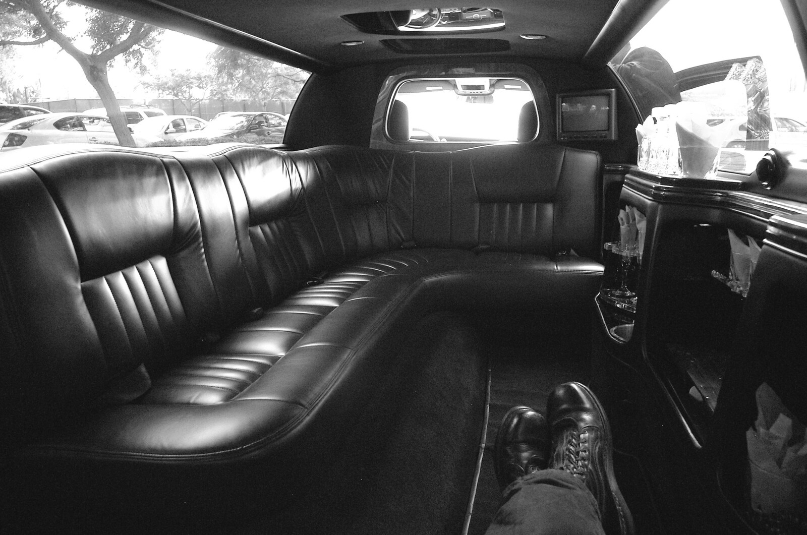 Nosher's feet in a stretch limo from Route 78: A Drive Around the San Diego Mountains, California, US - 9th August 2005