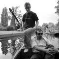 Ben gets ready to jump over a bridge, Qualcomm goes Punting on the Cam, Grantchester Meadows, Cambridge - 18th August 2005