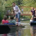 James and Tim in a slow-motion race, Qualcomm goes Punting on the Cam, Grantchester Meadows, Cambridge - 18th August 2005