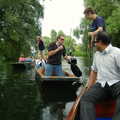 There's a minor collision between punts, Qualcomm goes Punting on the Cam, Grantchester Meadows, Cambridge - 18th August 2005