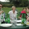 James, Lucy and Isobel, Qualcomm goes Punting on the Cam, Grantchester Meadows, Cambridge - 18th August 2005