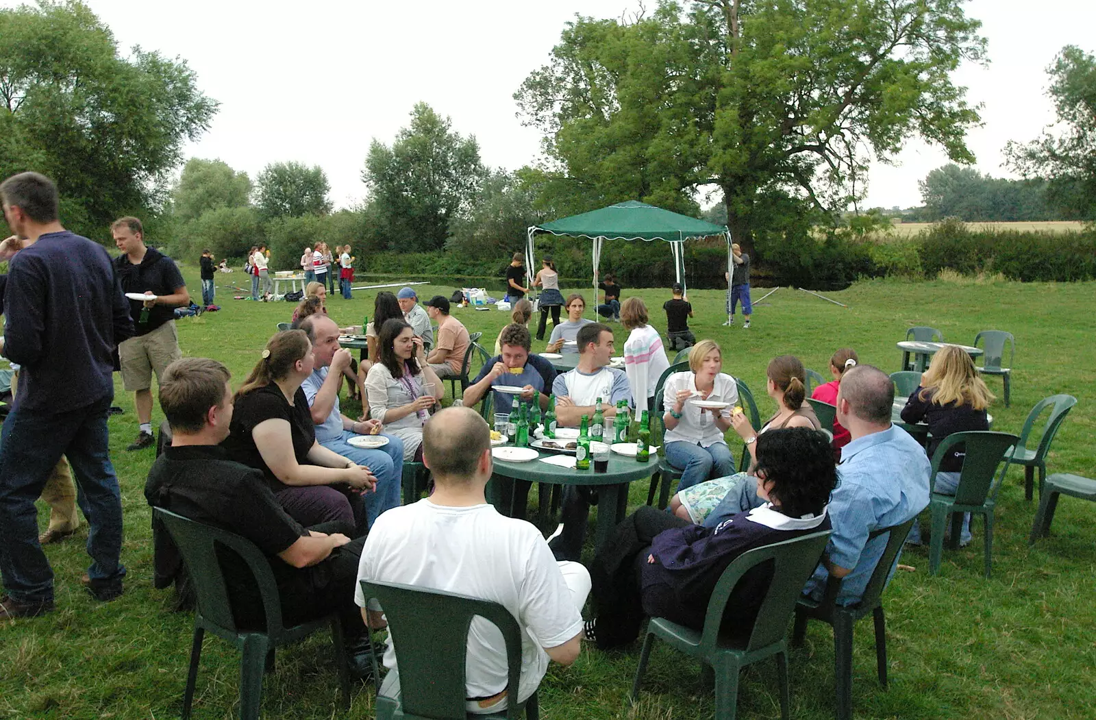 Qualcomm Cambridge in a field, from Qualcomm goes Punting on the Cam, Grantchester Meadows, Cambridge - 18th August 2005