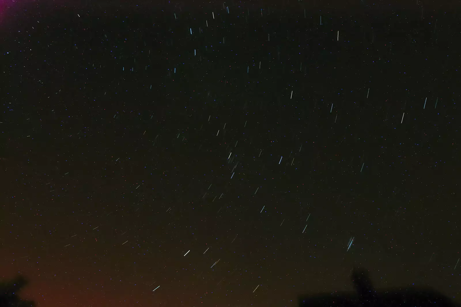 A star trail, from Life on the Neonatal Ward, Dairy Farm and Thrandeston Chapel, Suffolk - 26th August 2005