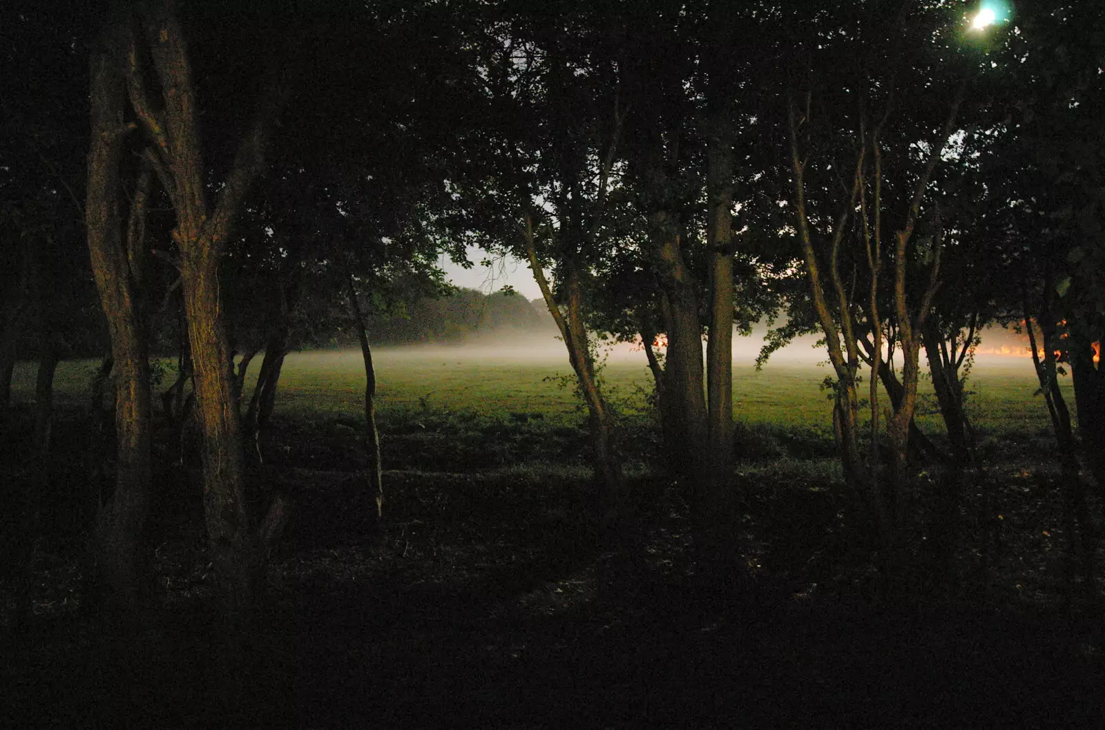 There's a moon-lit mist in Oaksmere's field, from Life on the Neonatal Ward, Dairy Farm and Thrandeston Chapel, Suffolk - 26th August 2005