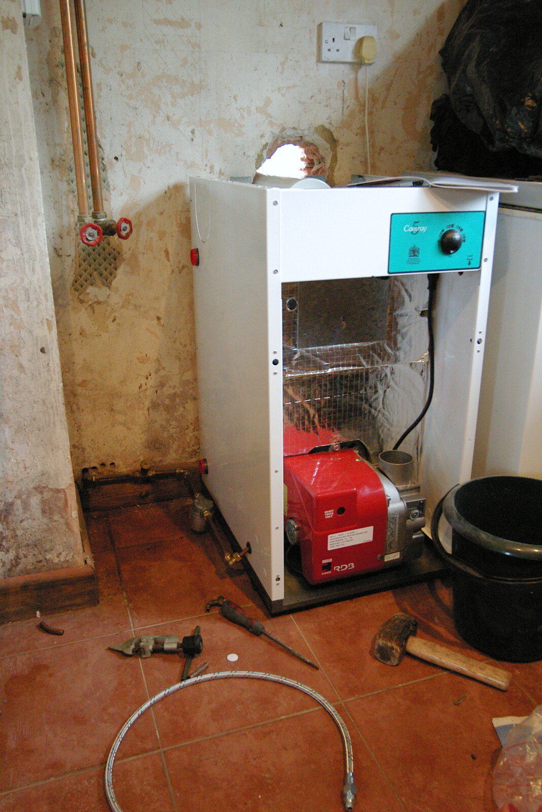 So a new boiler is installed from Life on the Neonatal Ward, Dairy Farm and Thrandeston Chapel, Suffolk - 26th August 2005