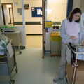 Claire looks at Matthew, Life on the Neonatal Ward, Dairy Farm and Thrandeston Chapel, Suffolk - 26th August 2005
