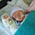Eyes open, and a good frown at the camera, Life on the Neonatal Ward, Dairy Farm and Thrandeston Chapel, Suffolk - 26th August 2005