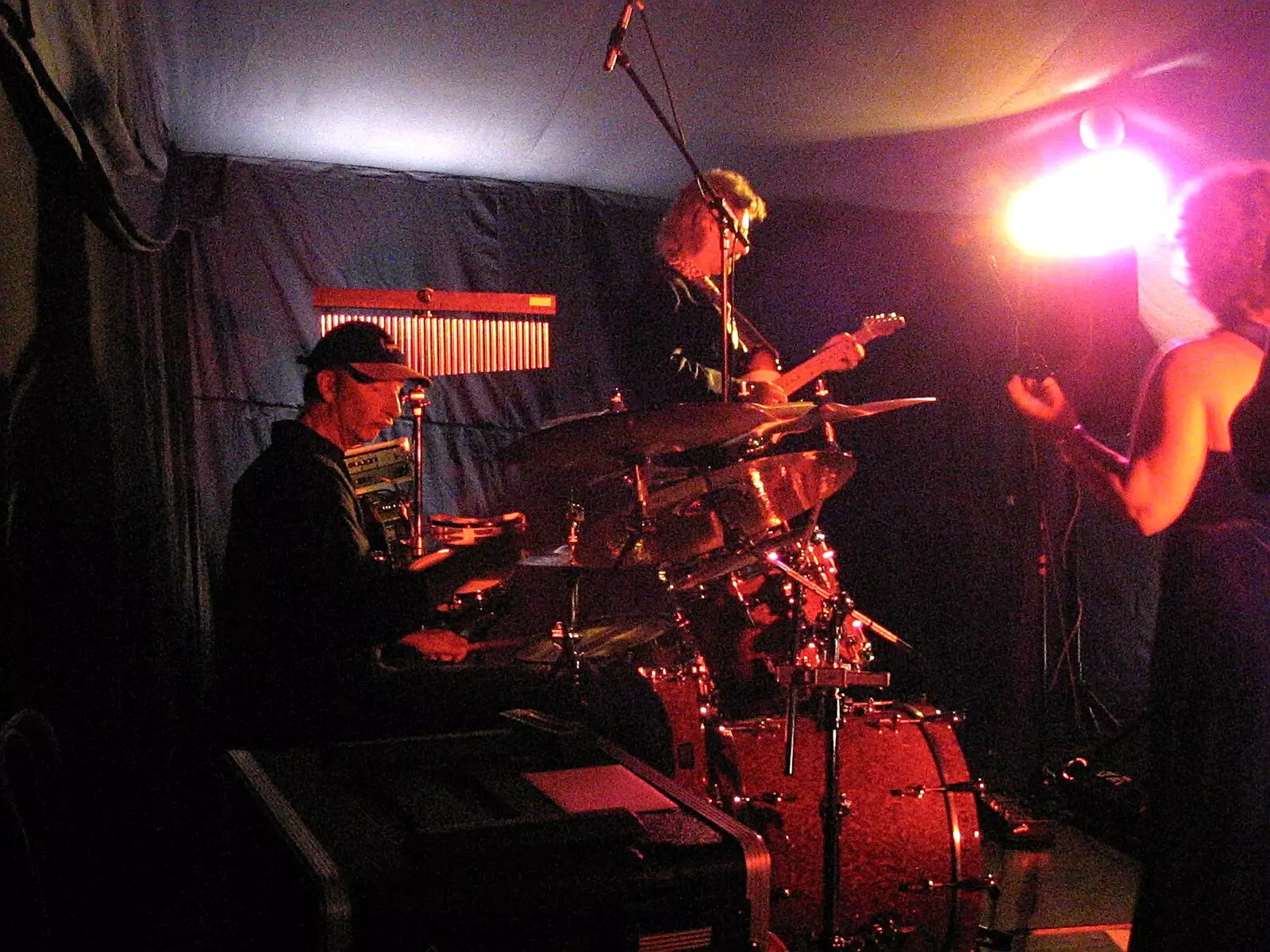 Henry on drums, from The BBs Play Bressingham, Norfolk - 3rd September 2005