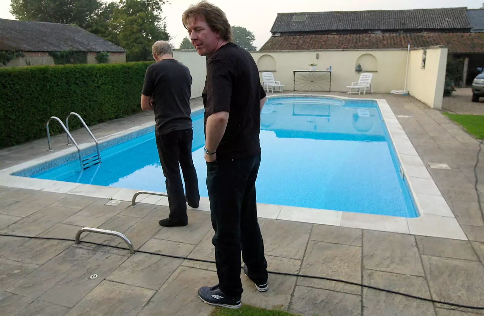 We inspect the swimming pool, from The BBs Play Bressingham, Norfolk - 3rd September 2005