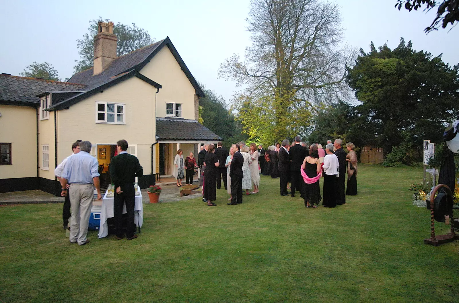 guests mill around in the garden, from The BBs Play Bressingham, Norfolk - 3rd September 2005