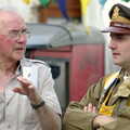A veteran (left) talks about flying escapades, Brome Village VE/VJ Celebrations, The Village Hall, Brome, Suffolk  - 4th September 2005