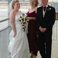Sally pauses for a photo, Sally and Paul's Wedding on the Pier, Southwold, Suffolk - 3rd September 2005